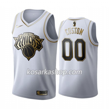 Dres New York Knicks Prilagođeni Nike 2019-20 Bijela Golden Edition Swingman